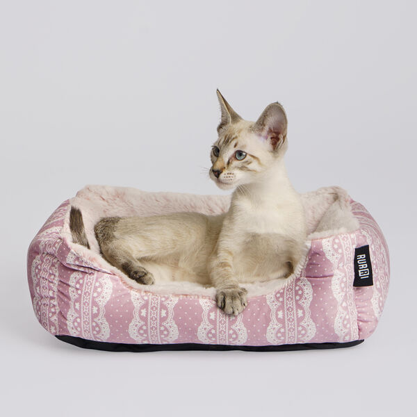 Лежак Rurri для кошек и собак мелких и средних пород 40х30x12 см розовый