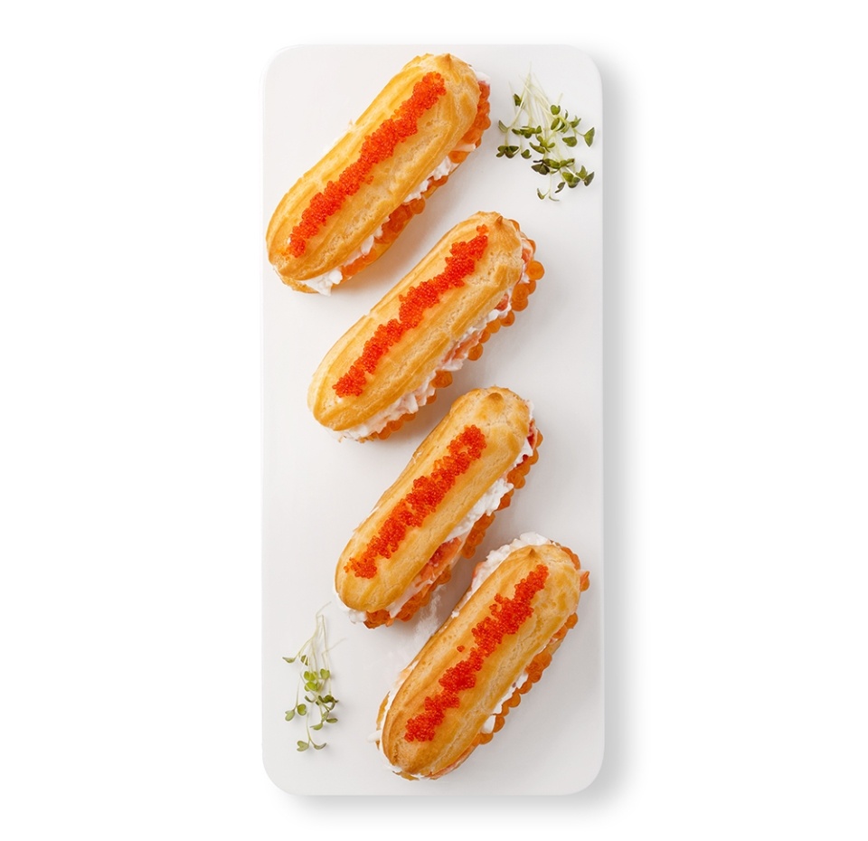 

Эклеры с камчатским крабом и красной икрой Уже Готово, 4 шт. х 47 г, Россия