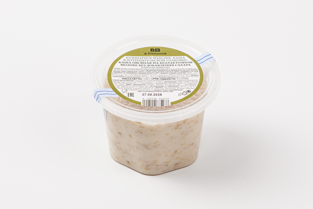 

Каша овсяная на безлактозном молоке без добавления сахара 220 г