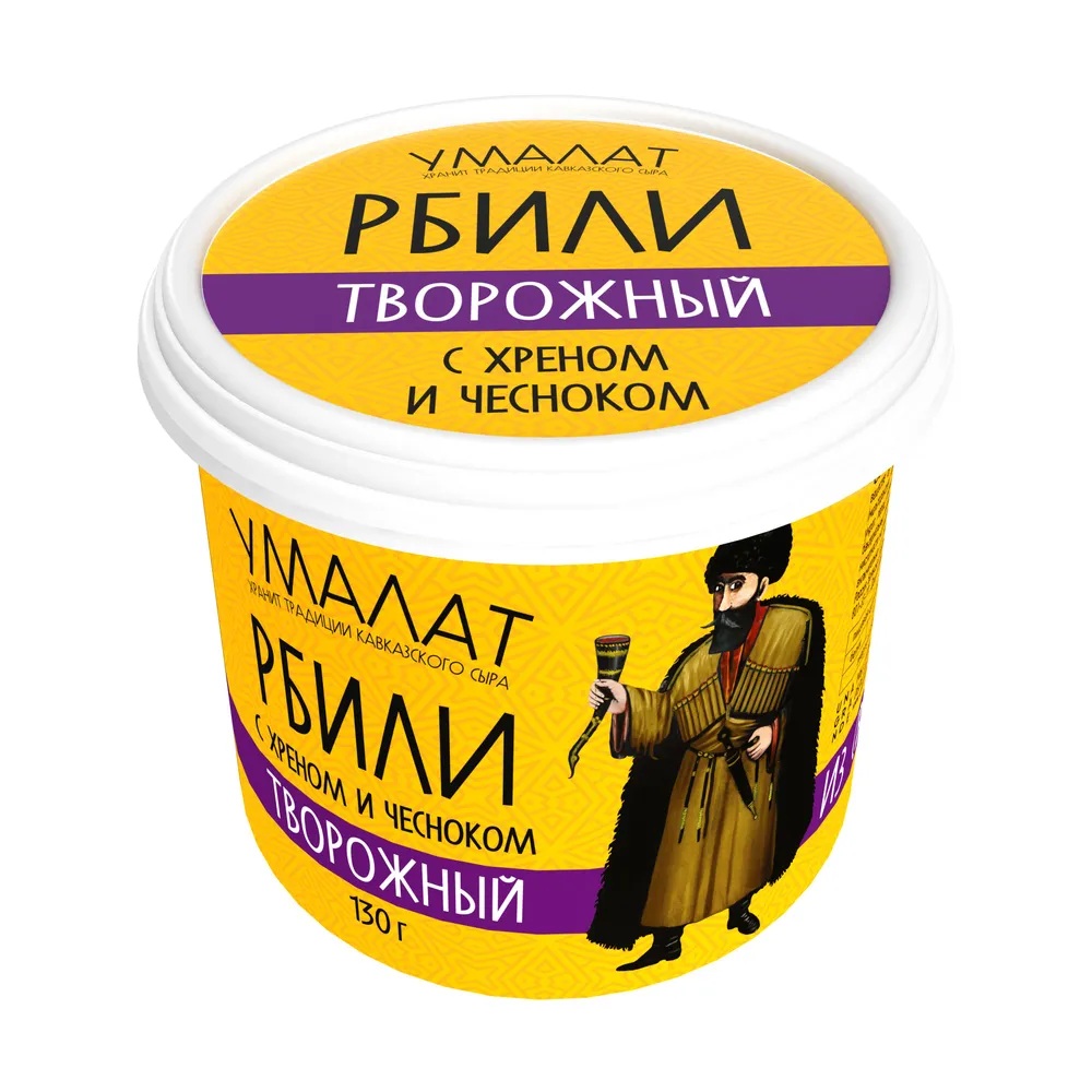 

Сыр творожный Умалат Рбили 60% Хрен, чеснок 130 г