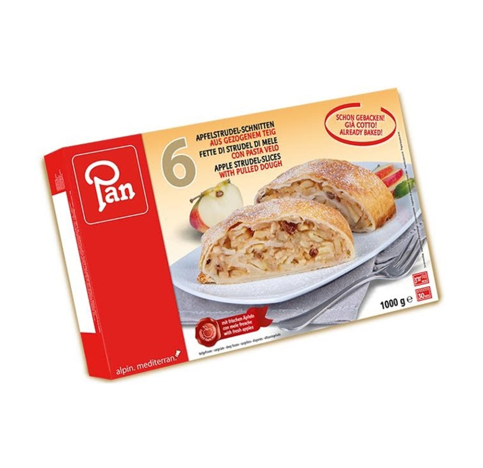 

Штрудель Pan традиционный с альпийскими яблоками замороженный 1 кг