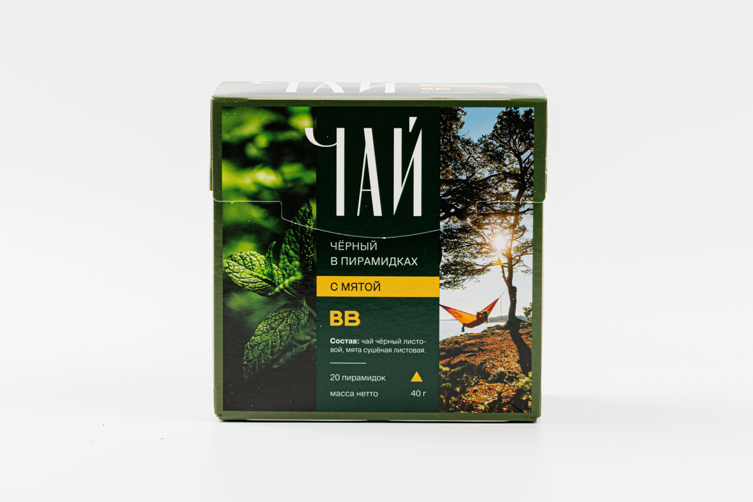 

Чай черный ВкусВилл с мятой в пирамидках 40 г
