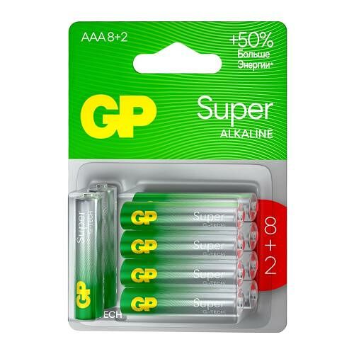 Батарейки GP Super алкалиновые AАА 24А 8+ 2 шт.