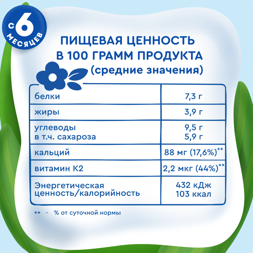

Творог детский фруктовый Агуша Черника 3.9% с 6 месяцев 100 г
