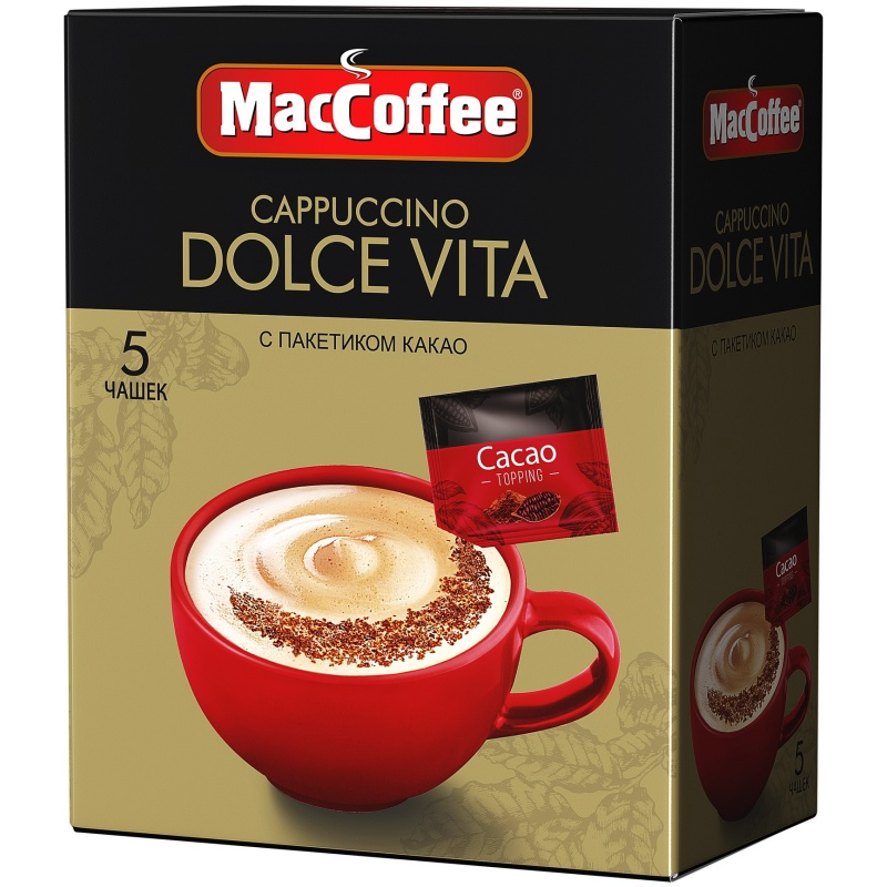 

Напиток кофейный MacCoffee Cappuccino Dolce Vita 5 шт. х 24 г