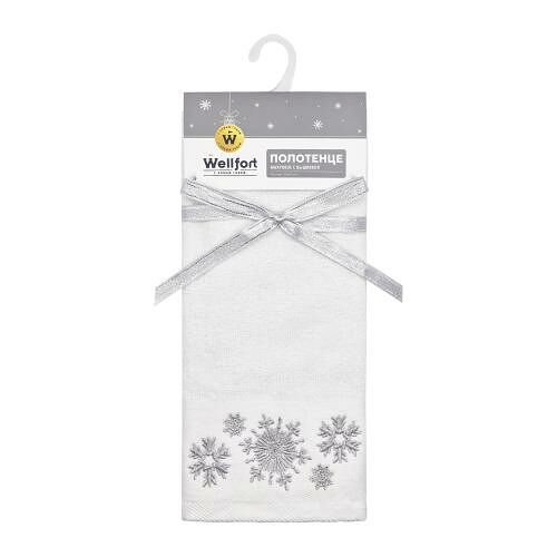 Полотенце махровое Wellfort с вышивкой Снежинки 30x50 см