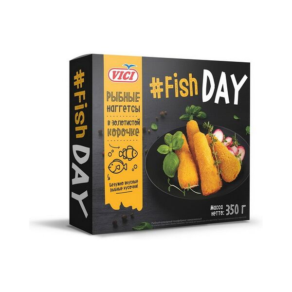 Рыбные наггетсы Vici Fish Day в золотистой корочке 350 г