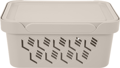 Ящик Econova Deluxe универсальный с крышкой светло-бежевый 270 x 190 x 120 мм