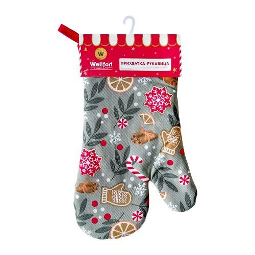 Прихватка-рукавица Wellfort Новогодние подарки 18x28 см
