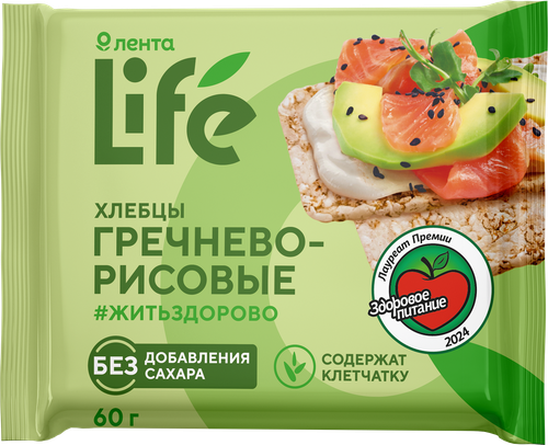 

Хлебцы гречнево-рисовые Лента Life воздушные 60 г