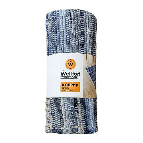 Коврик-дорожка синяя Wellfort 70x140 см