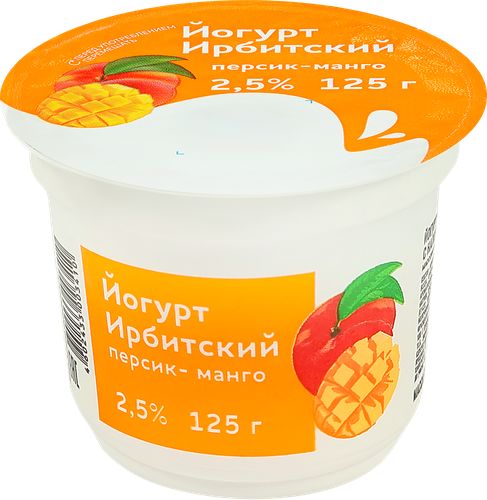 

Йогурт Ирбитский персик-манго 2.5% 125 г
