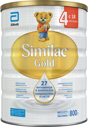 

Смесь Similac Gold 4 сухая молочная детская от 18 месяцев 800 г
