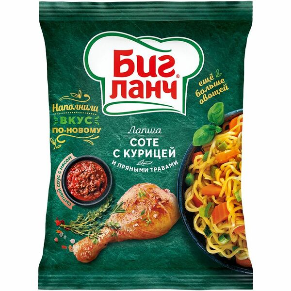 Лапша быстрого приготовления Биг Ланч соте с курицей 75 г