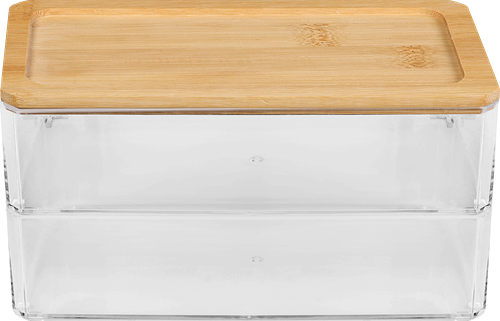 Контейнер для хранения Homeclub с крышкой двухъярусный 19х9.65х9.8 см, арт. RHT102807