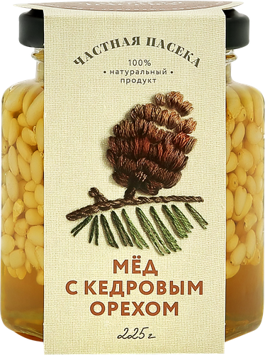 

Мед Частная пасека с кедровым орехом, 225 г