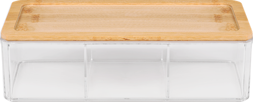 Контейнер для хранения Homeclub с крышкой 3 секции 23.5х9.5х6.5 см, арт. RHT102809