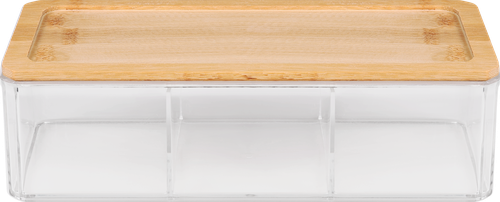 

Контейнер для хранения Homeclub с крышкой 3 секции 23.5х9.5х6.5 см, арт. RHT102809