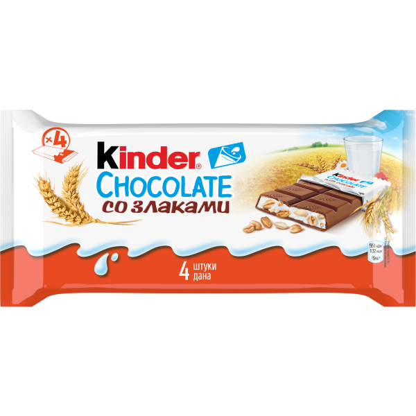 

Шоколад Kinder Country с молочно-злаковой начинкой 4x23.5 г