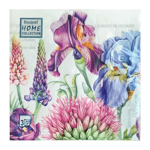 Бумажные салфетки Bouquet Home Collection ирисы 33x33 см 20 шт.