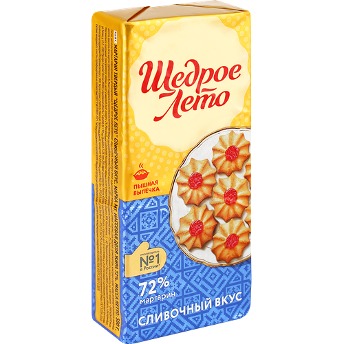 Маргарин Щедрое Лето сливочный 72% 500 г