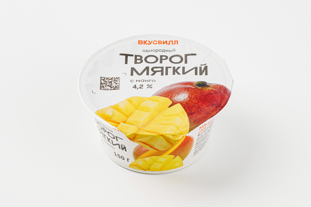 

Творог ВкусВилл мягкий с манго однородный 4.2% 150 г