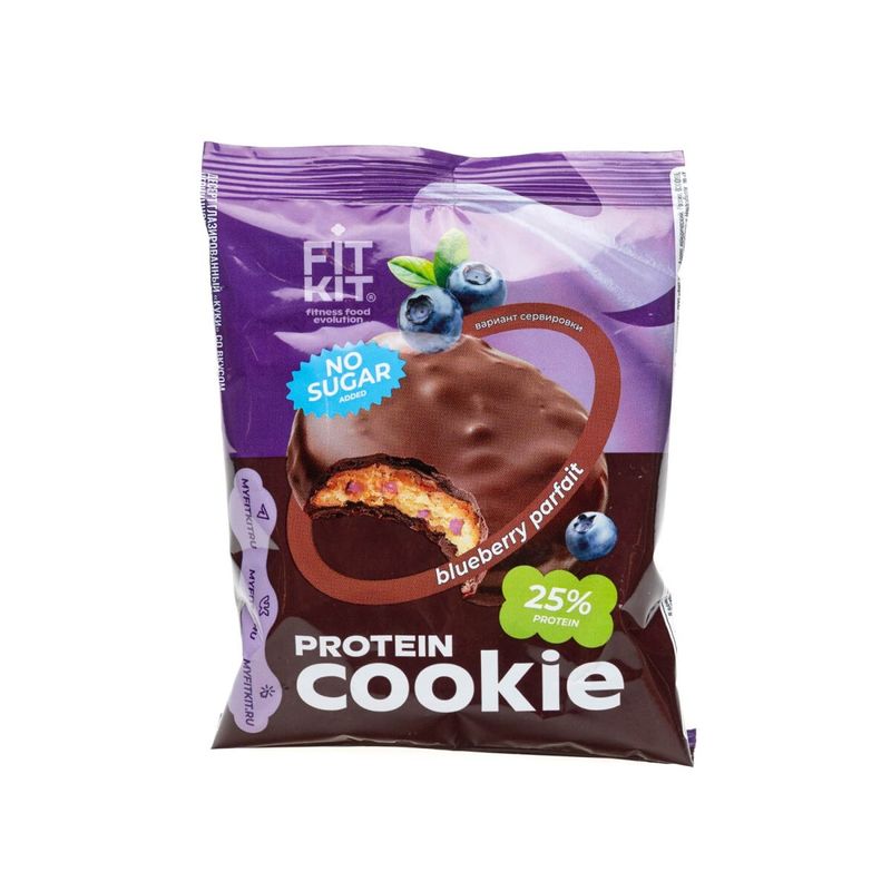 

Десерт протеиновый Fit Kit Protein Cookie Черничное парфе глазированный 40 г