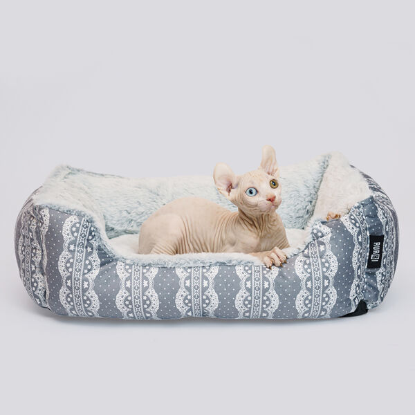 Лежак Rurri для кошек и собак мелких и средних пород 50х40x17 см серый