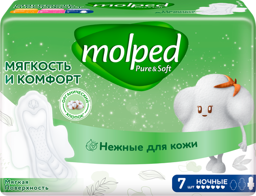 

Прокладки гигиенические Molped Pure&Soft ночные 7 шт
