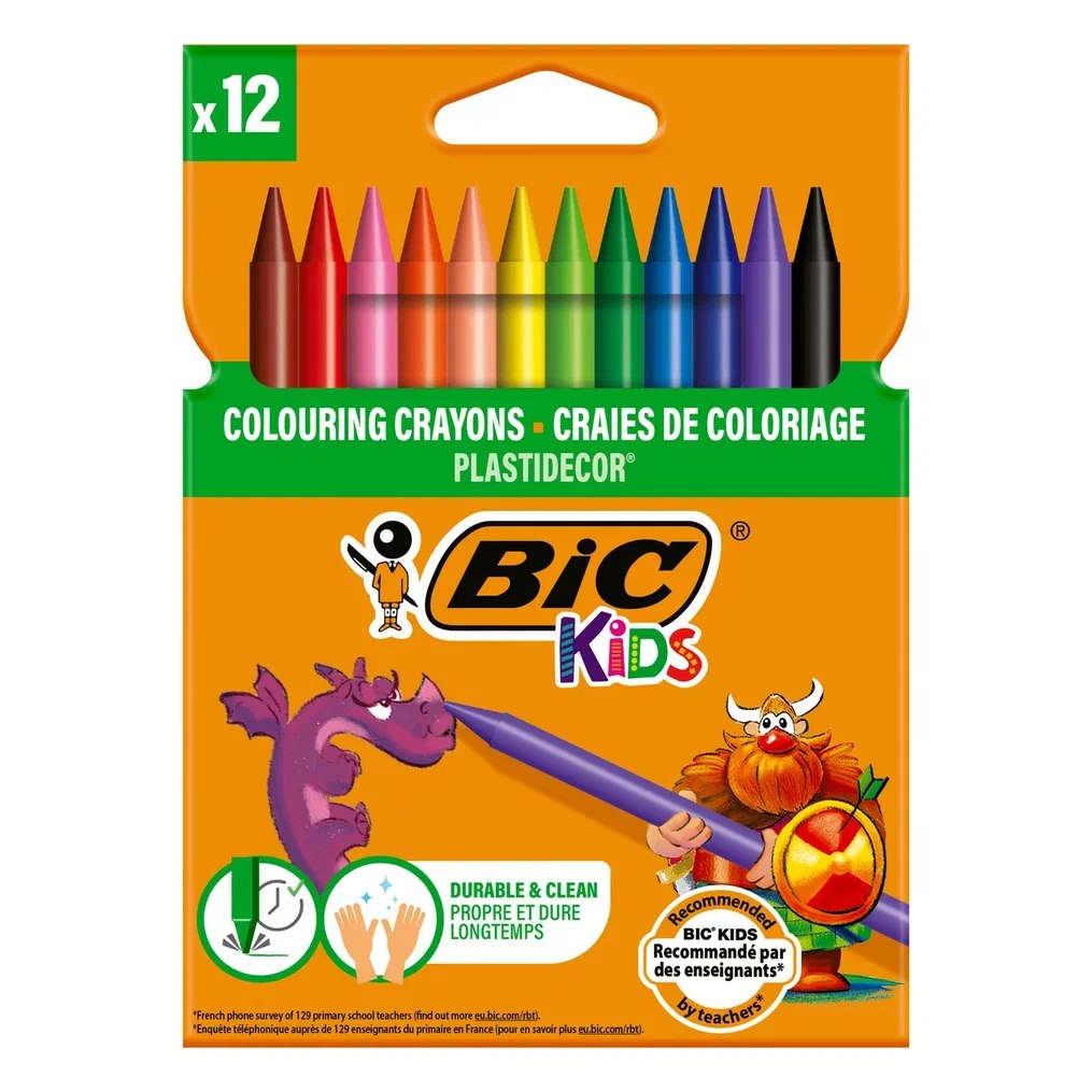 

Мелки Bic Plastidecor восковые, 12 цветов