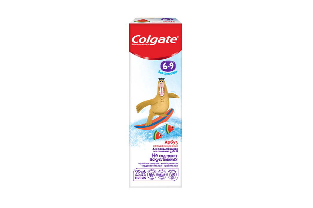 

Зубная паста Colgate детская 6-9 лет без фторида арбуз 60 мл