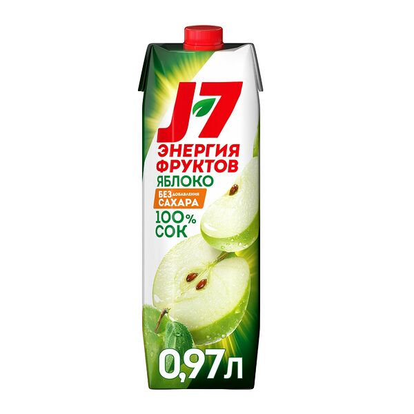 Сок J7 яблочный осветленный 0.97 л