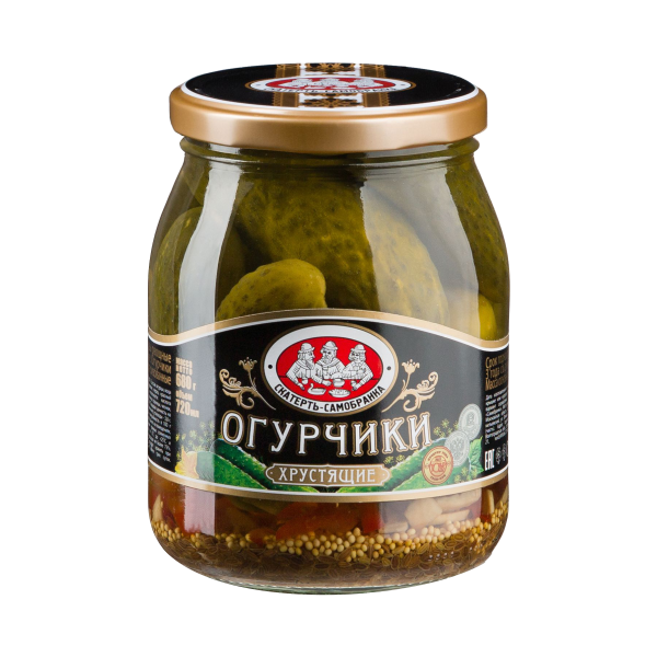 

Огурчики маринованные Скатерть-самобранка хрустящие 720 мл