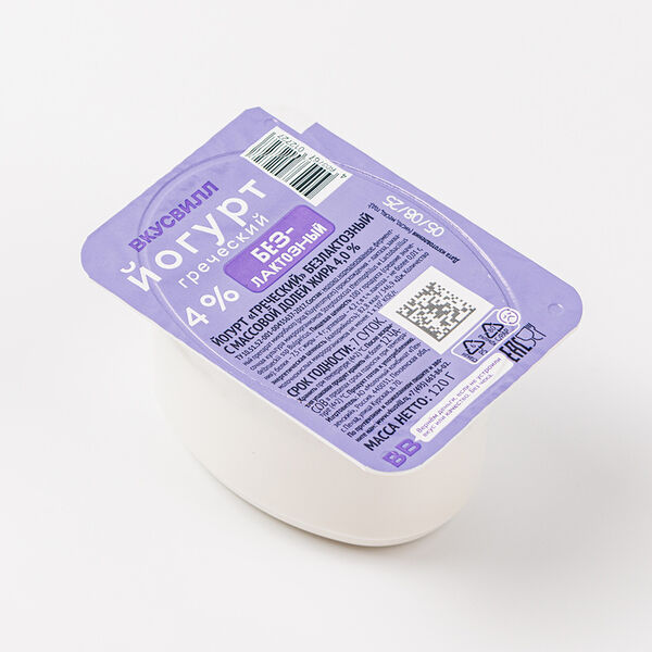 Йогурт греческий безлактозный 4% 120 г