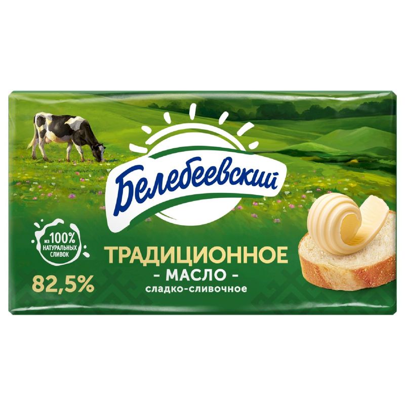 

Масло сладко-сливочное Белебеевский Традиционное 82.5%, без змж 170 г