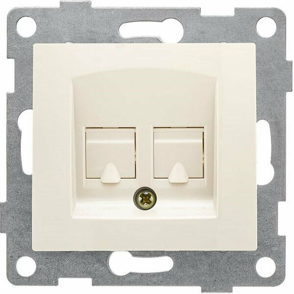 Розетка компьютерная 2-м СП Bravo RJ45 механизм беж. GUSI С10К2-003