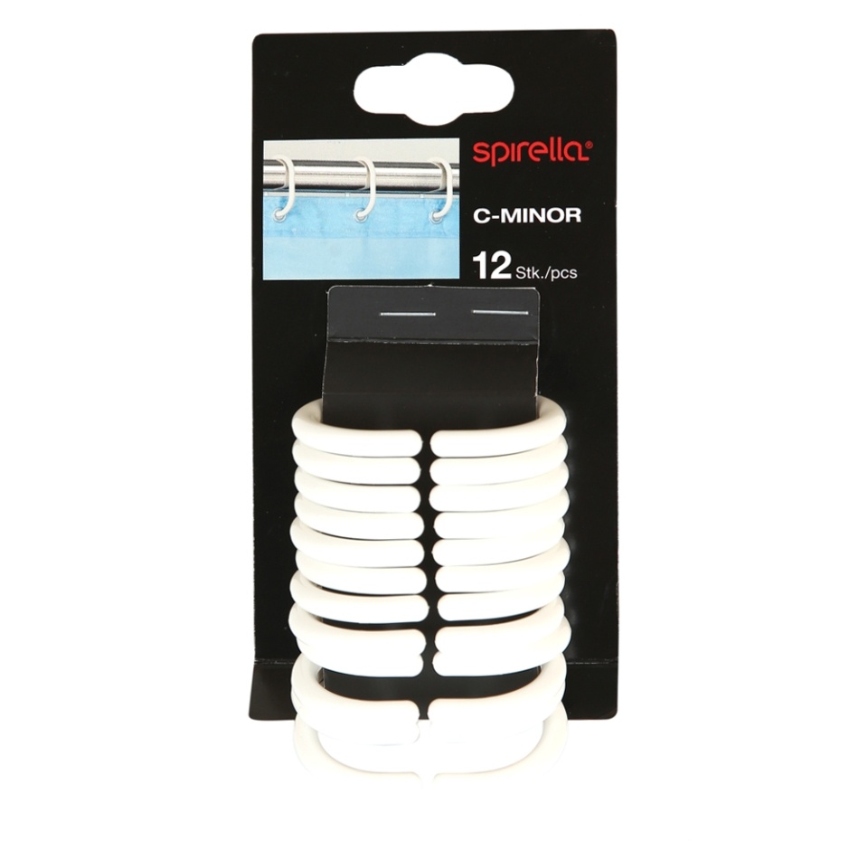 

Кольца для штор Spirella C-Minor 4x5.8 см, 12 шт., белый