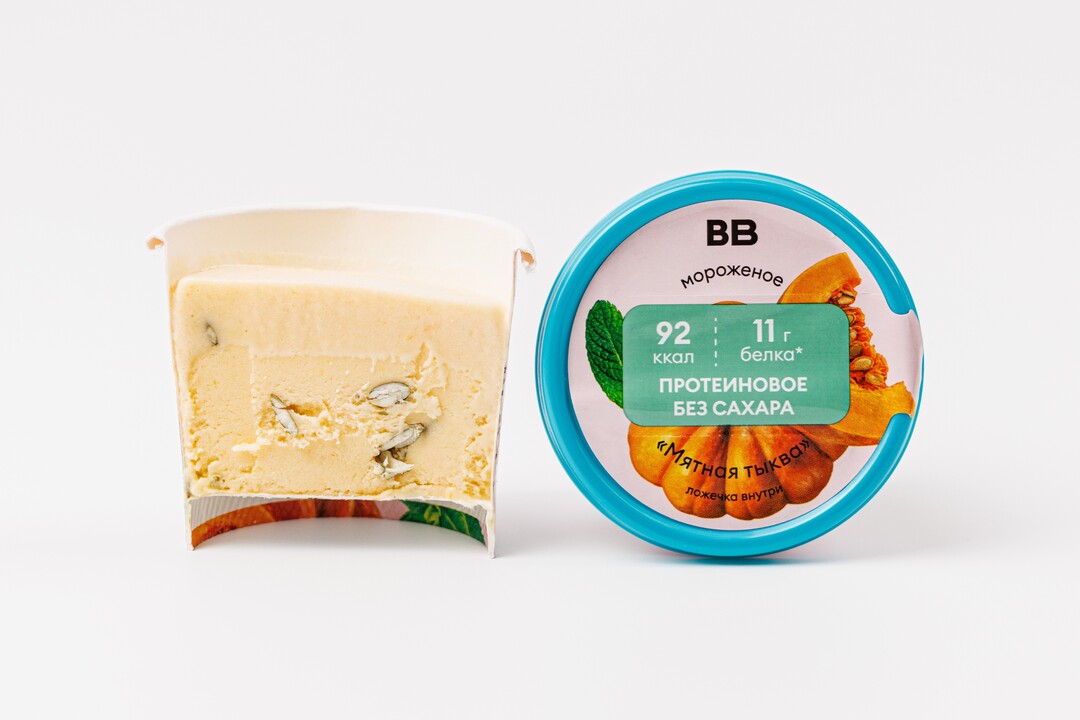 

Мороженое протеиновое ВкусВилл Мятная тыква без сахара 75 г