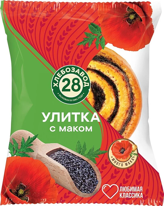 

Изделие хлебобулочное Хлебозавод № 28 Улитка с маком 80 г