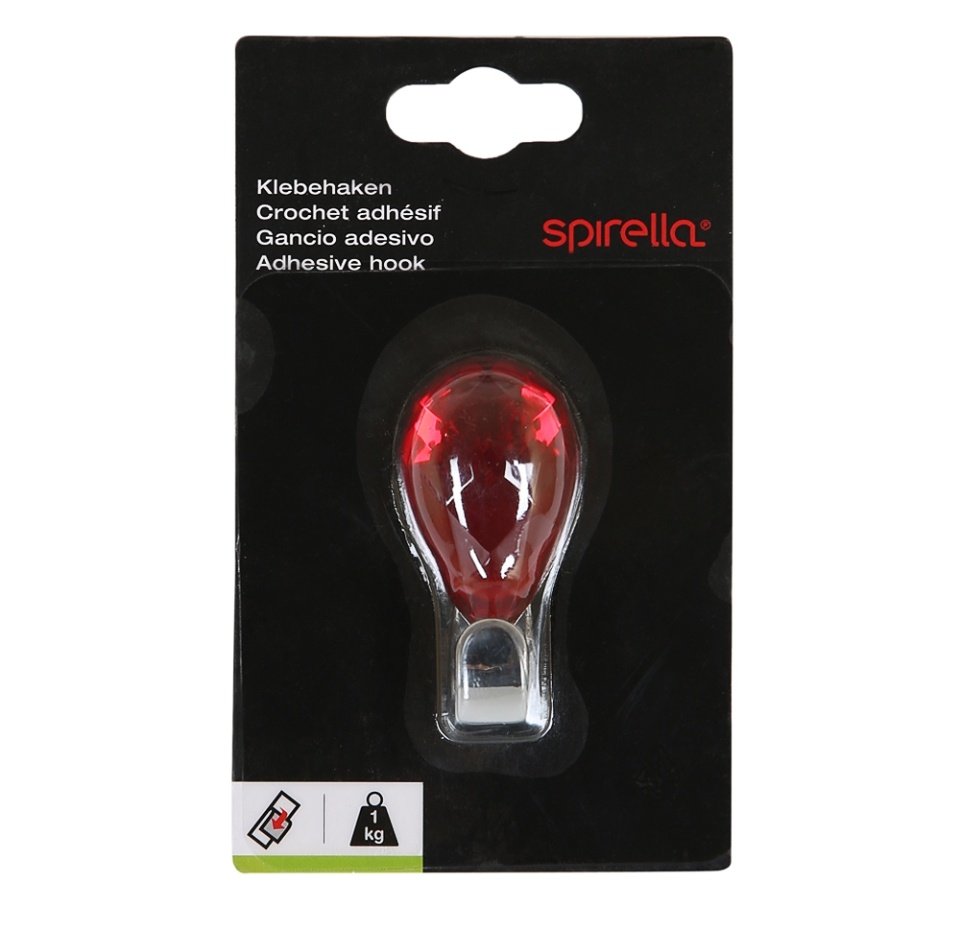 

Декоративный крючок Spirella Jewel Рубин пластмасса, хром