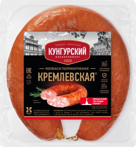 

Колбаса Кунгурский мясокомбинат Кремлевская сырокопченая 400 г