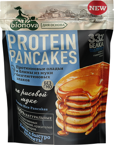 Смесь Bionova для протеиновых оладий и блинов c рисовой мукой 350 г