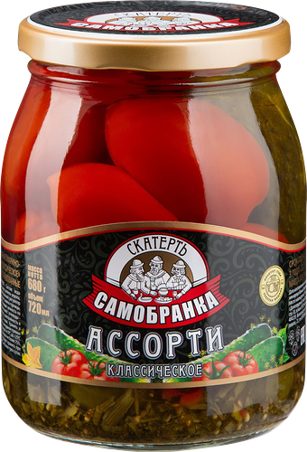 Ассорти Скатерть-Самобранка Классическое огурцы томаты 720 мл