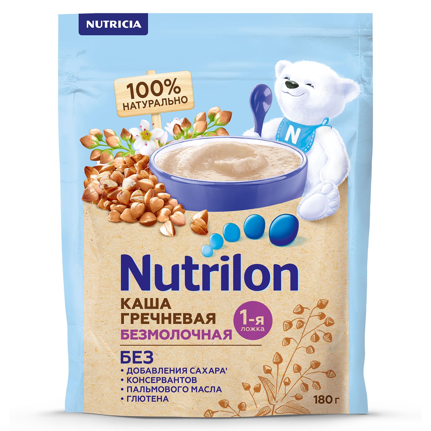 

Каша гречневая безмолочная Nutrilon с 4 месяцев 180 г