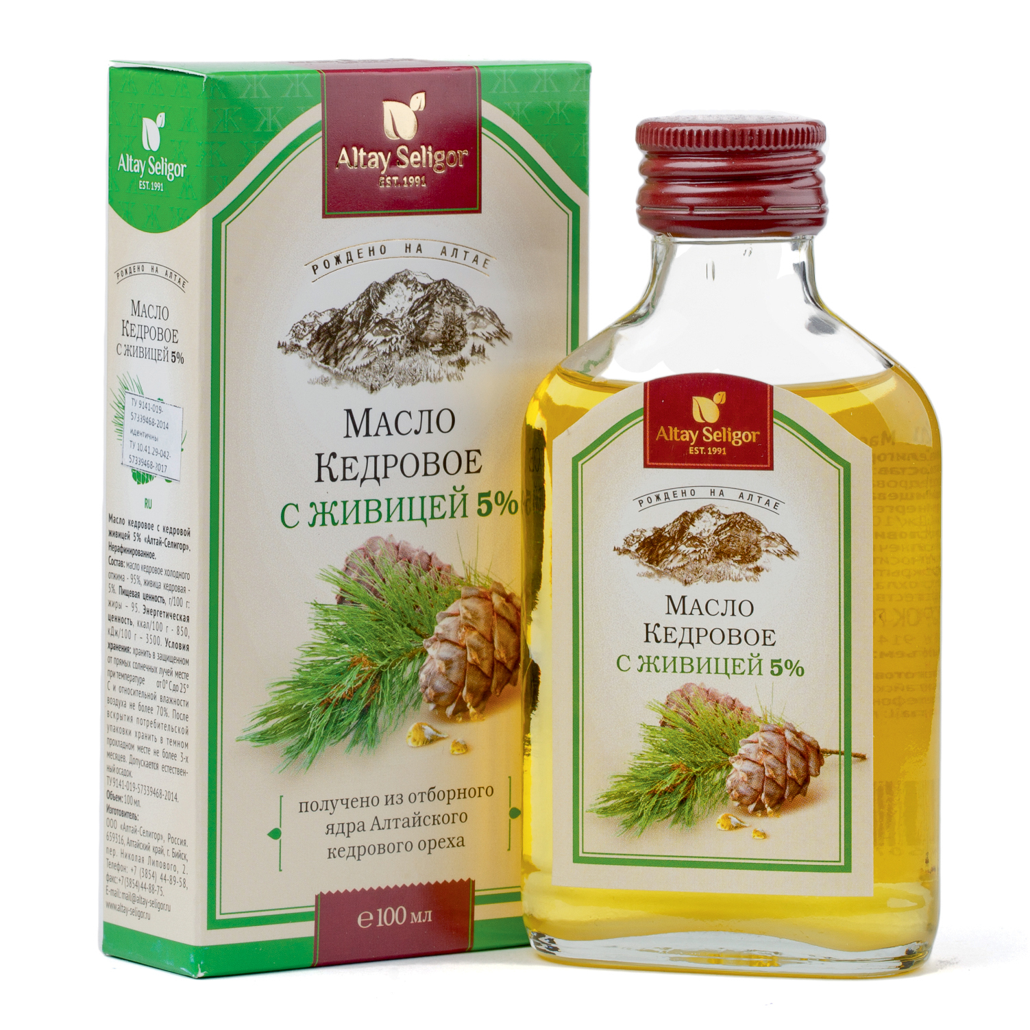

Масло Altay Seligor кедровое с живицей 100 мл