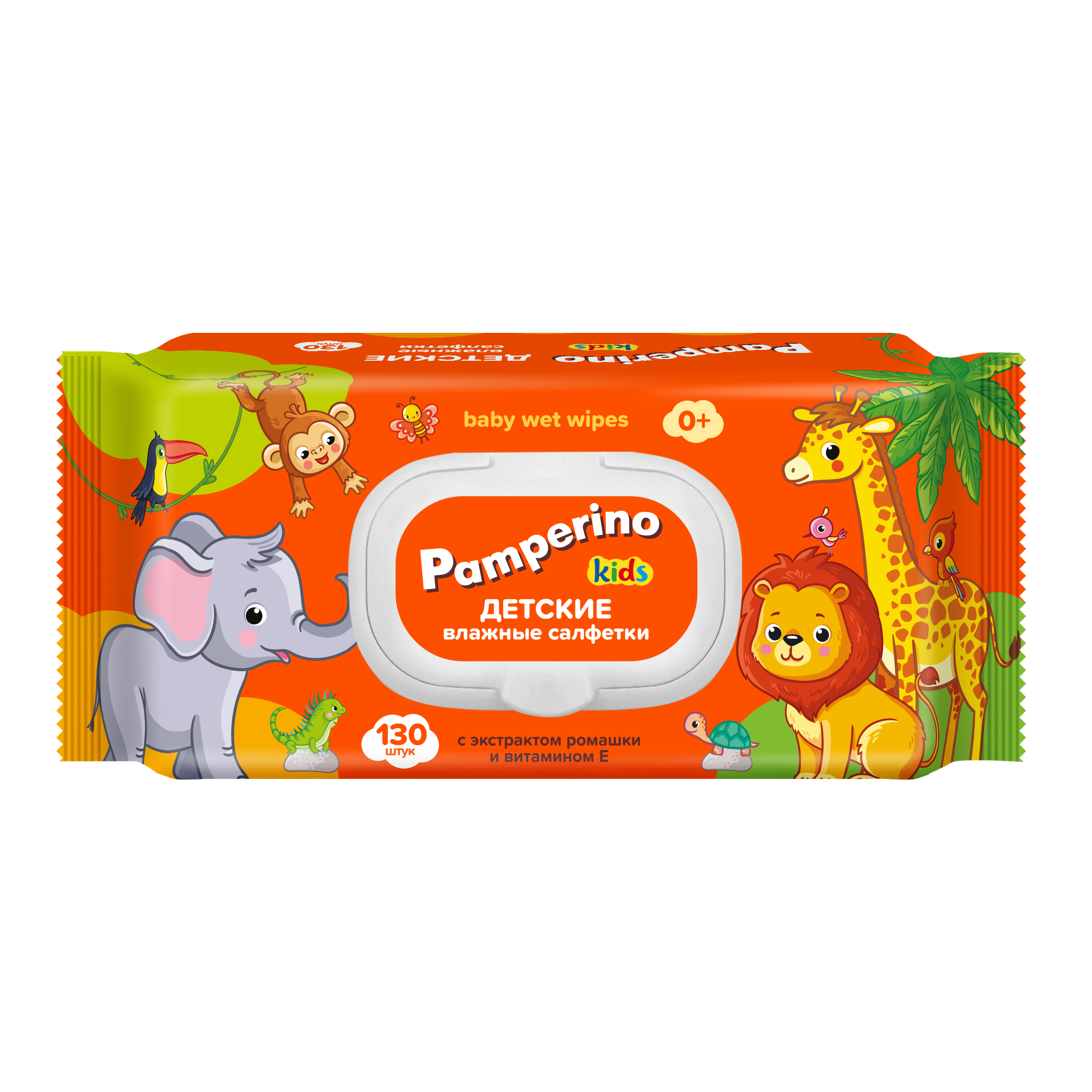 

Салфетки влажные Pamperino Ромашка и витамин Е детские 130 шт.
