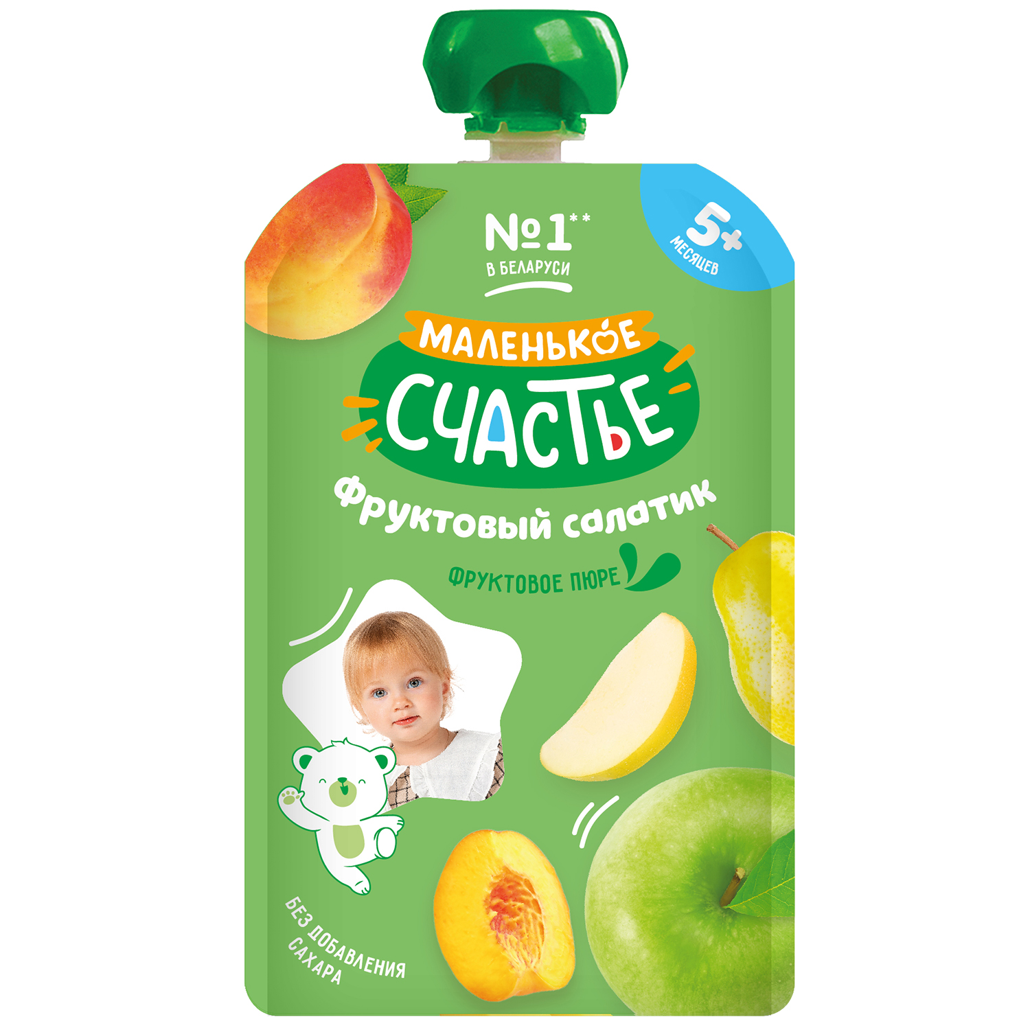 

Пюре фруктовое Маленькое счастье Фруктовый салатик с 5 месяцев 90 г