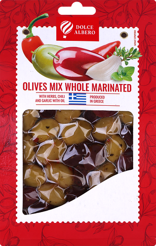 Смесь оливок и маслин с косточкой DOLCE ALBERO с травами, чили и чесноком
