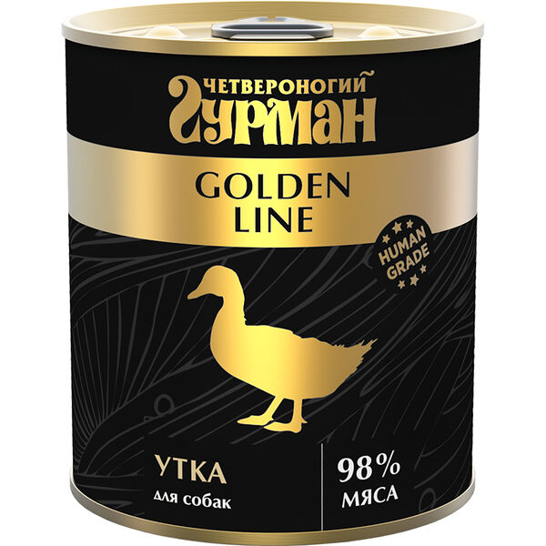 Корм для собак Четвероногий Гурман Golden line Утка консервированный 340 г