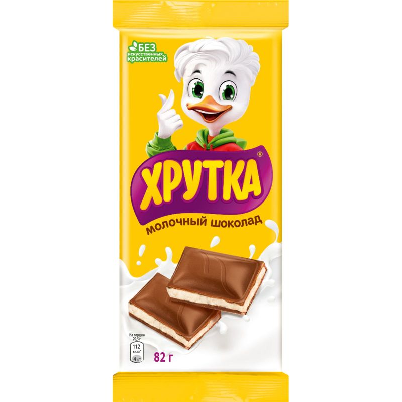

Шоколад молочный Хрутка молочная начинка 82 г